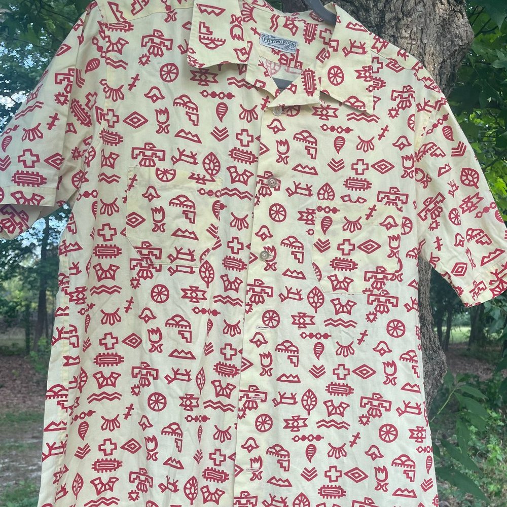 Men's Tribal Print Button Down Shirt